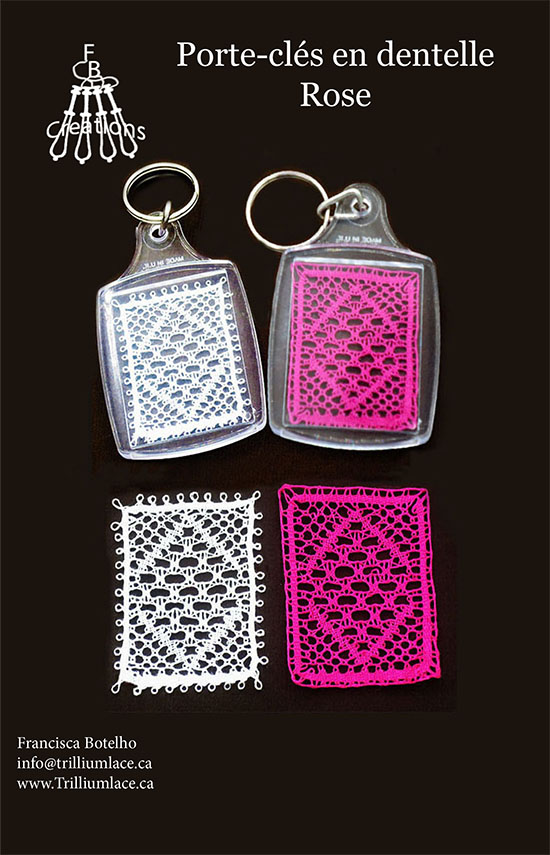 Porte-clés en dentelle-Rose